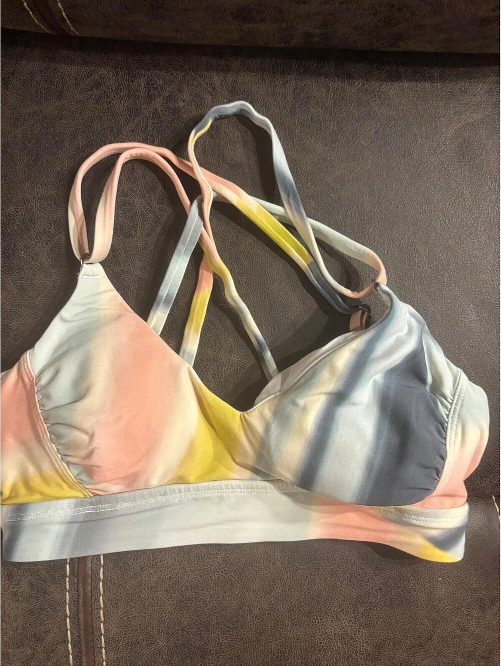 Calia Pastel Tie Dye Bikini Top Womens Small Strappy Adjustable